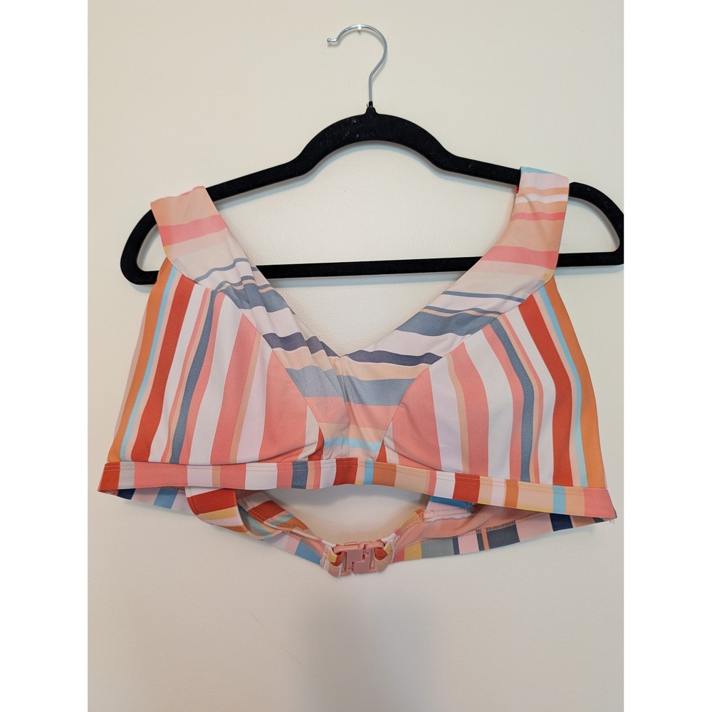 ArteSands Multi Fit Cup Striped Bikini Top Plus Size US 14+ / AU 18+